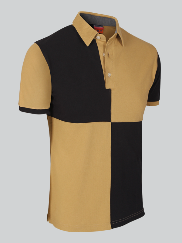 Dual Color Short Sleeve Polo T-Shirt